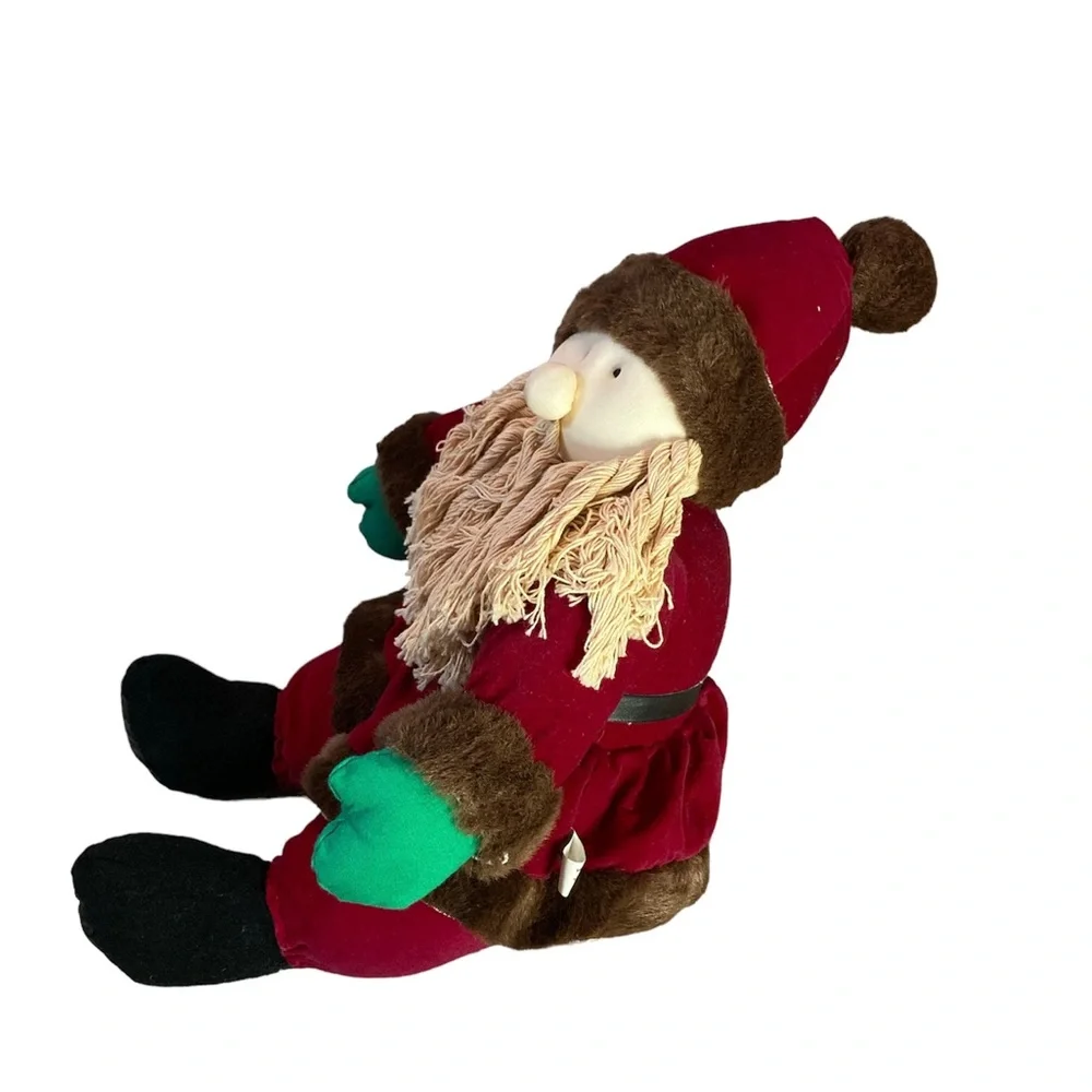Santa Clause Plush Stuffed Animal Holiday Decor Sitting 16” Soft Cuddly Gift Toy